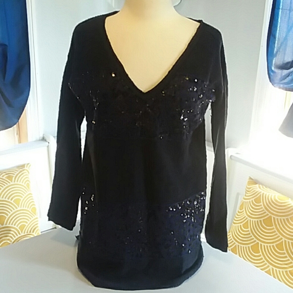 Free People striped tunic sequin sweater New! - Picture 4 of 10